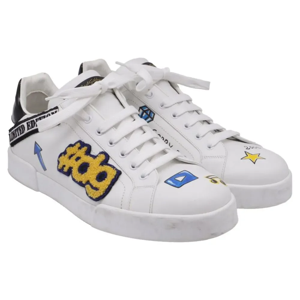Dolce & Gabbana Portofino Sneakers in White Leather